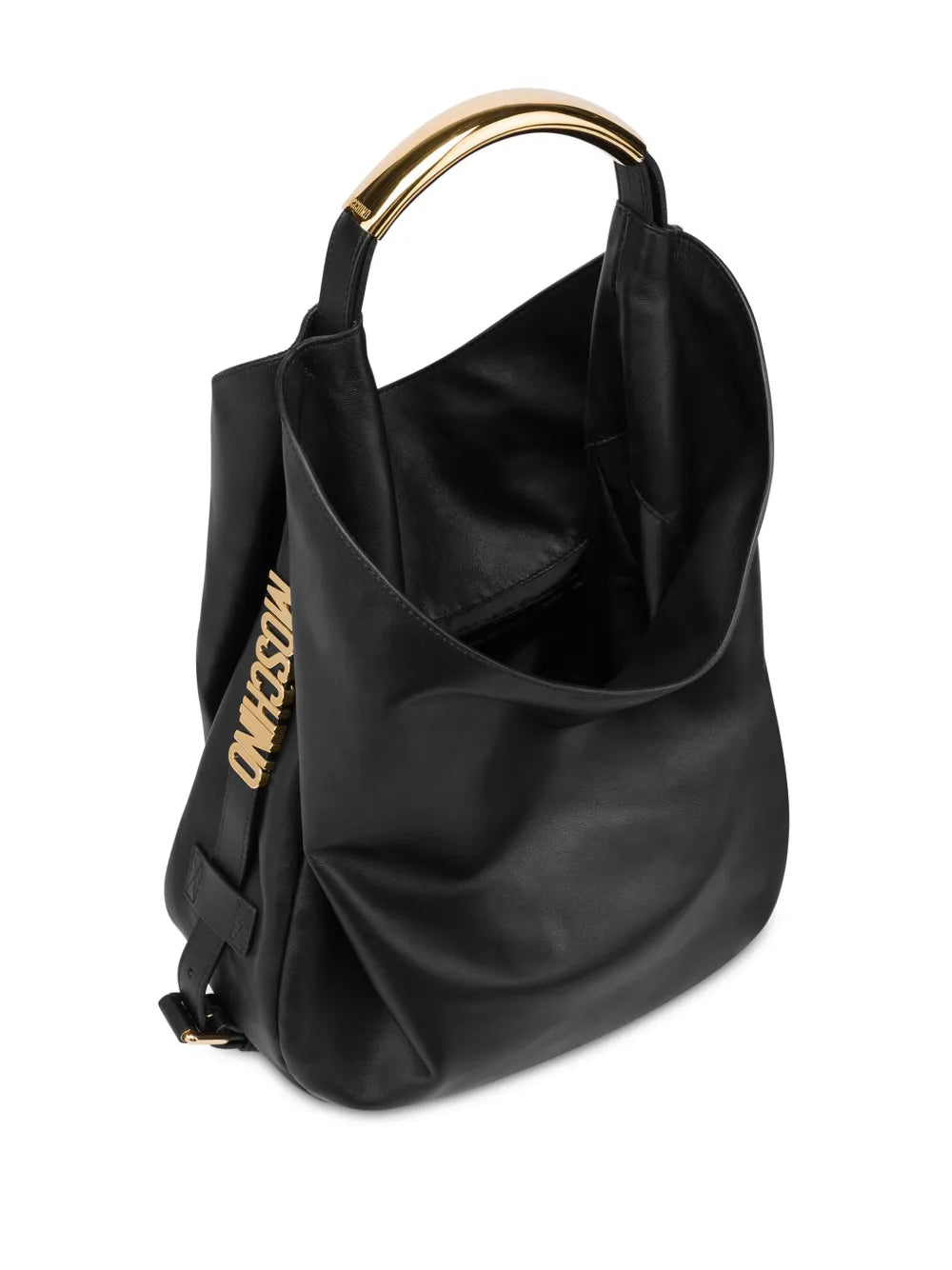 Moschino Handle Me Leather Shoulder Bag — Same as shown — Size One Size — Back View