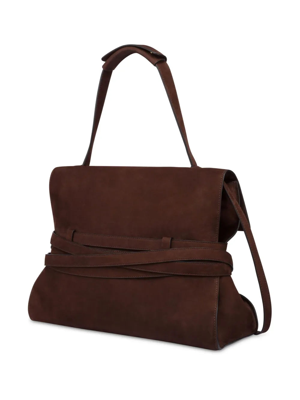 Moschino Tie Me Leather Shoulder Bag — Same as shown — Size One Size — Side View