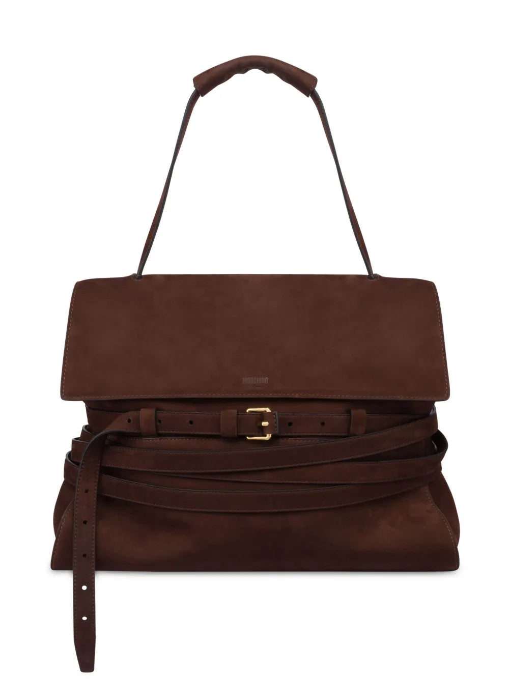 Moschino Tie Me Leather Shoulder Bag — Same as shown — Size One Size — Front View