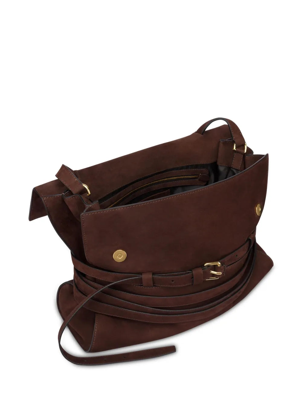 Moschino Tie Me Leather Shoulder Bag — Same as shown — Size One Size — Back View