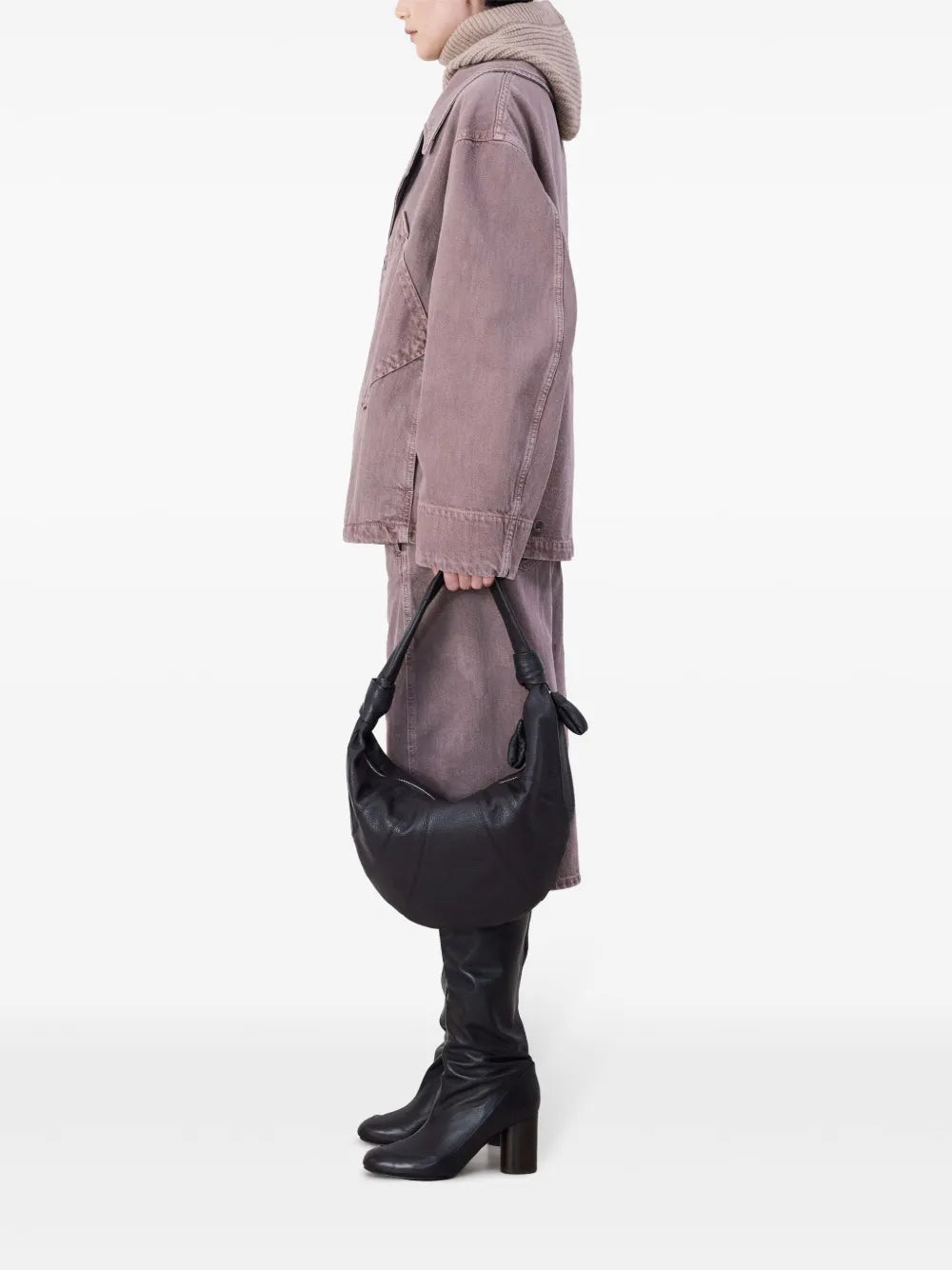 Lemaire Fortune Croissant Leather Shoulder Bag — Same as shown — Size One Size — Side View