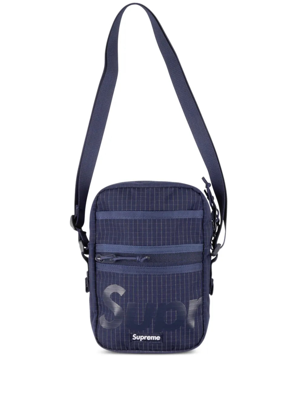 Supreme Logo Print Grid Pattern Shoulder Bag — Same as shown — Size One Size — Front View