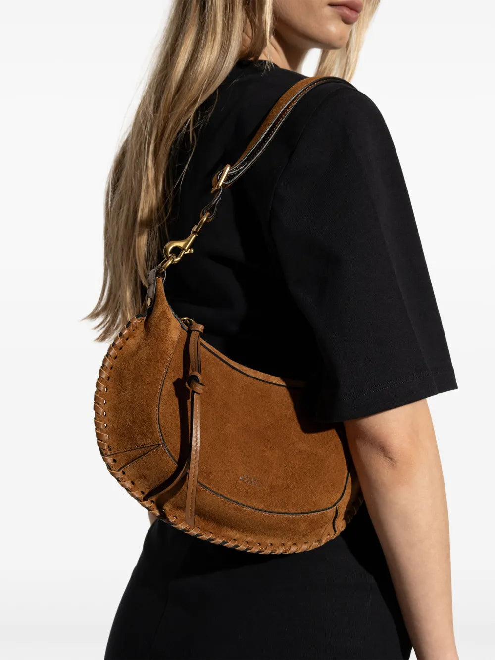 Isabel Marant Oskan Moon Suede Shoulder Bag — Same as shown — Size One Size — Side View