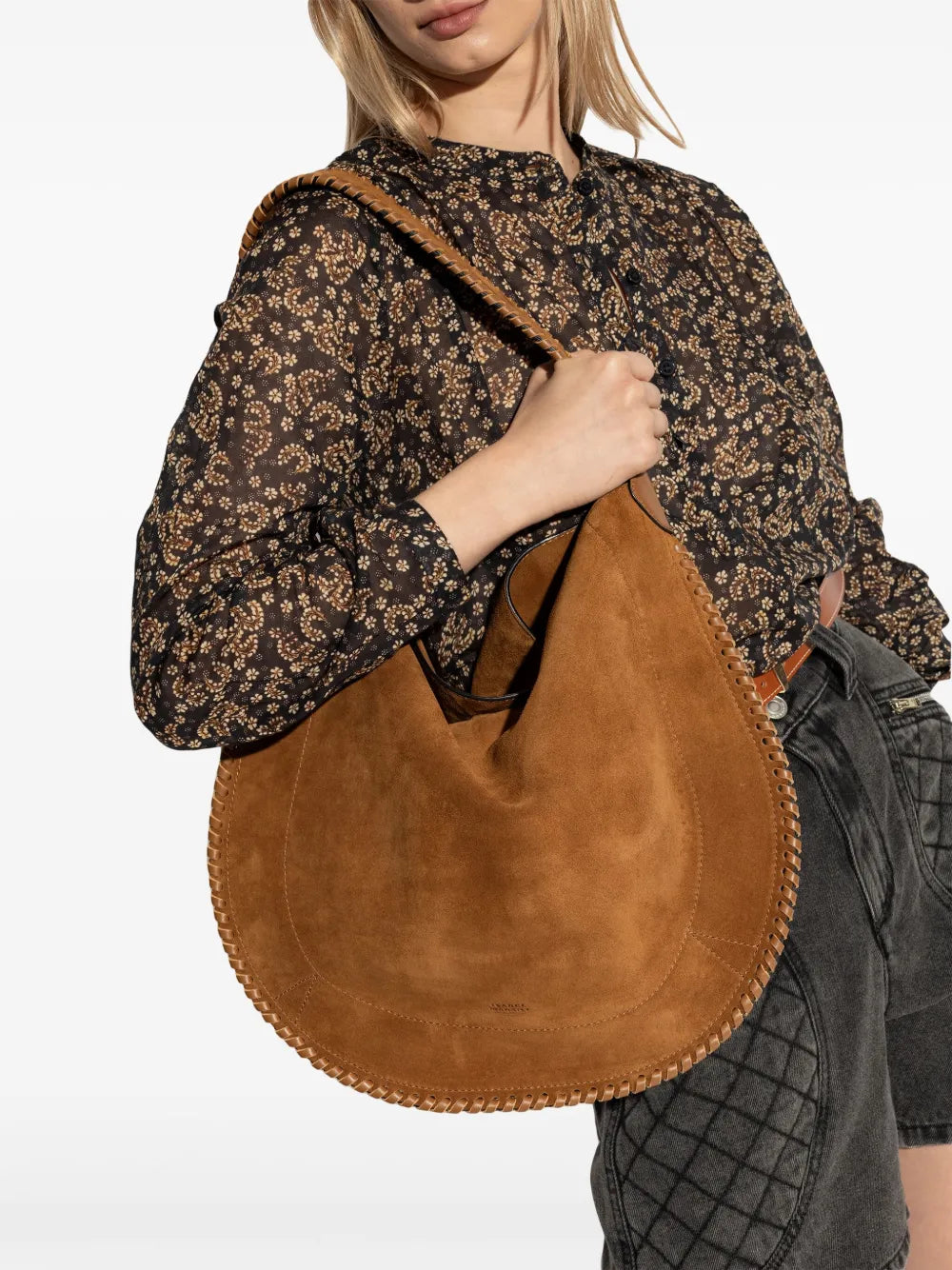 Isabel Marant Oskan Hobo Soft Shoulder Bag — Same as shown — Size One Size — Side View
