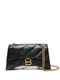 Balenciaga Hourglass Leather Shoulder Bag — Same as shown — Size One Size — Front View