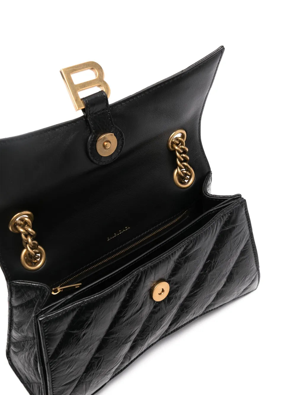 Balenciaga Hourglass Leather Shoulder Bag — Same as shown — Size One Size — Detail View