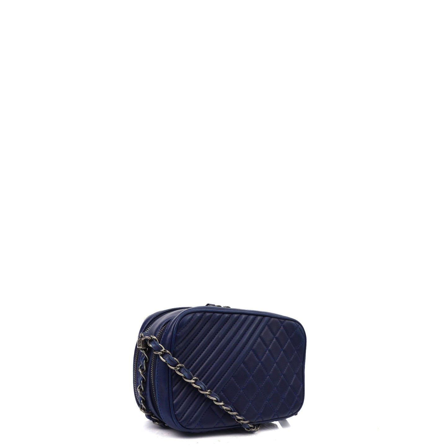 Chanel Cross Body Coco Boy Camera Bag in Navy, Calfskin Leather — Alternate View 12