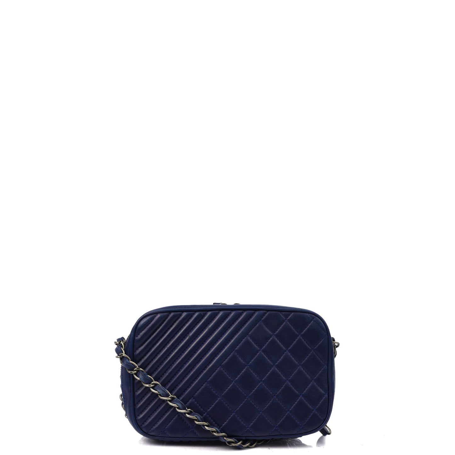 Chanel Cross Body Coco Boy Camera Bag in Navy, Calfskin Leather — Alternate View 23