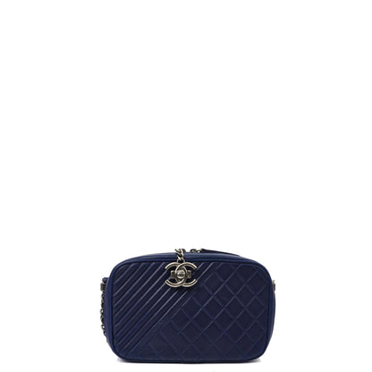 Chanel Cross Body Coco Boy Camera Bag in Navy, Calfskin Leather — Alternate View 21