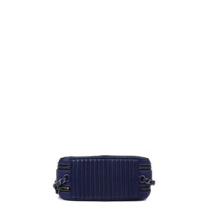 Chanel Cross Body Coco Boy Camera Bag in Navy, Calfskin Leather — Alternate View 14