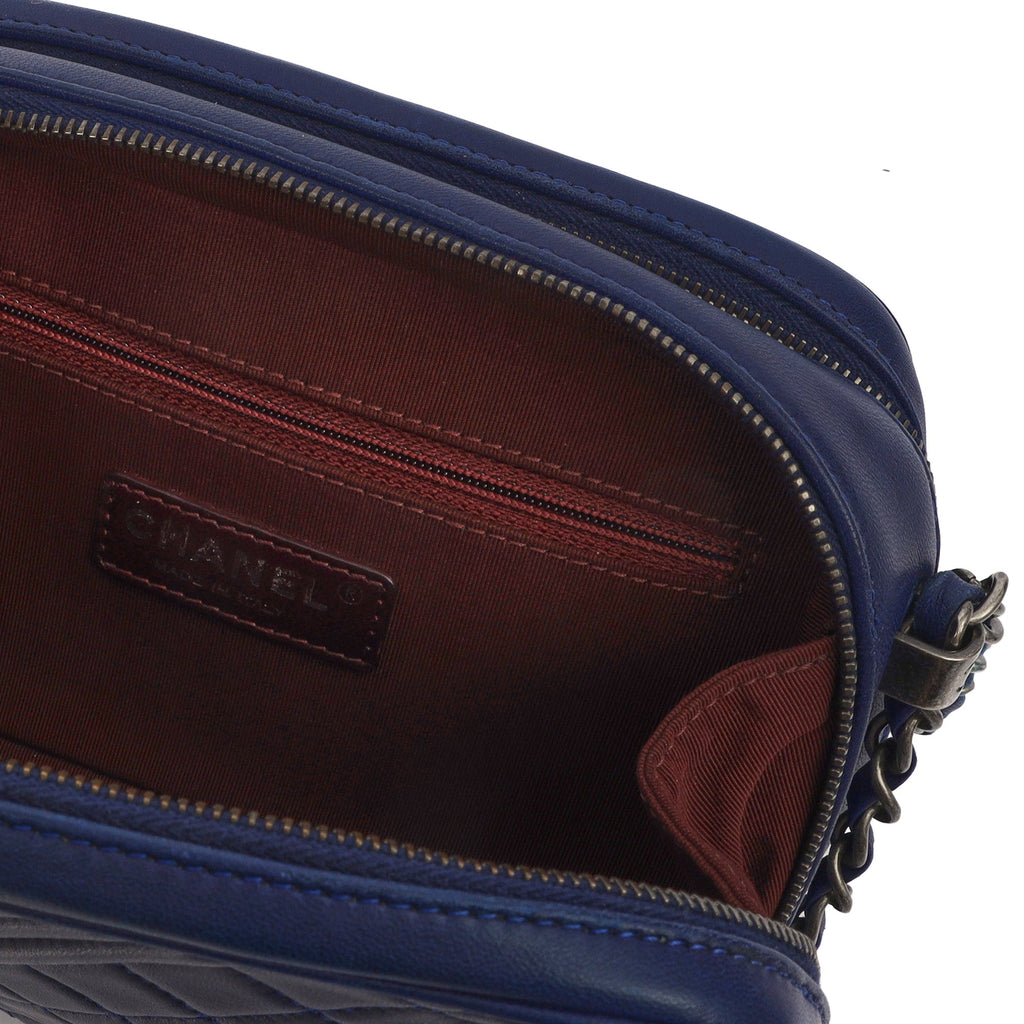 Chanel Cross Body Coco Boy Camera Bag in Navy, Calfskin Leather — Alternate View 10