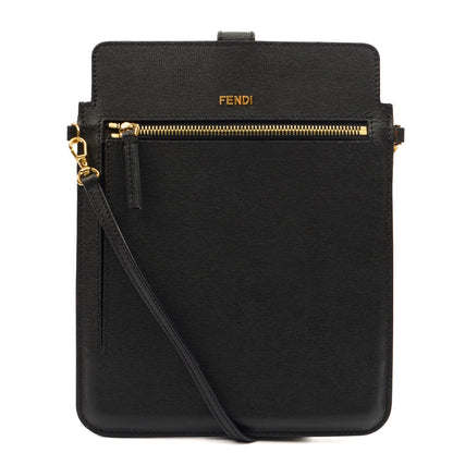 Fendi Cross Body Crossbody in Black, Leather — Front View