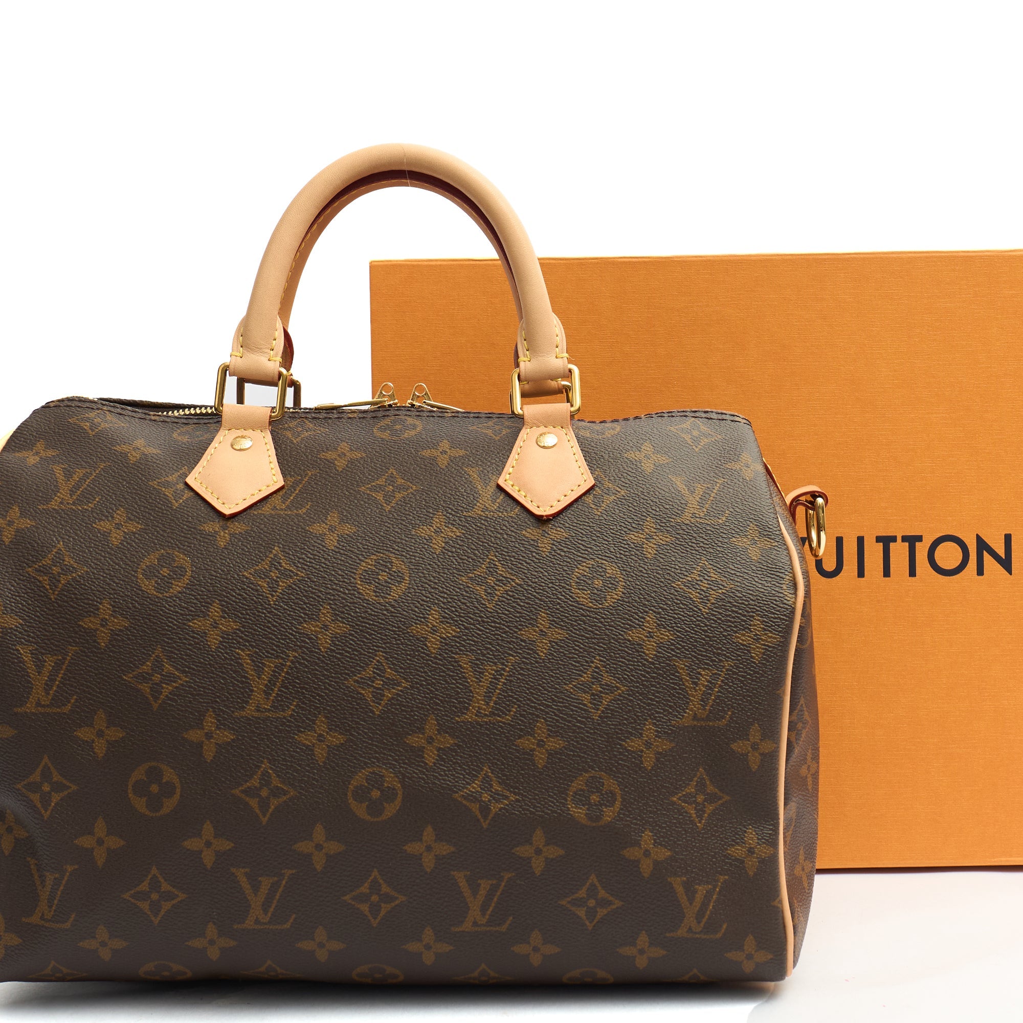 Louis Vuitton Cross Body Speedy Bandouliere 30 in Monogram, Canvas — Side View