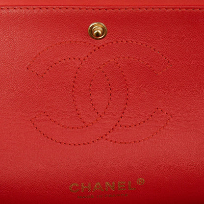 Chanel Shoulder Bag Classic Double Flap - Medium in Red, Lambskin Leather — Alternate View 11