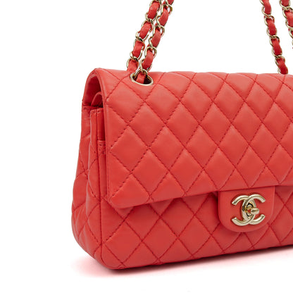 Chanel Shoulder Bag Classic Double Flap - Medium in Red, Lambskin Leather — Alternate View 7