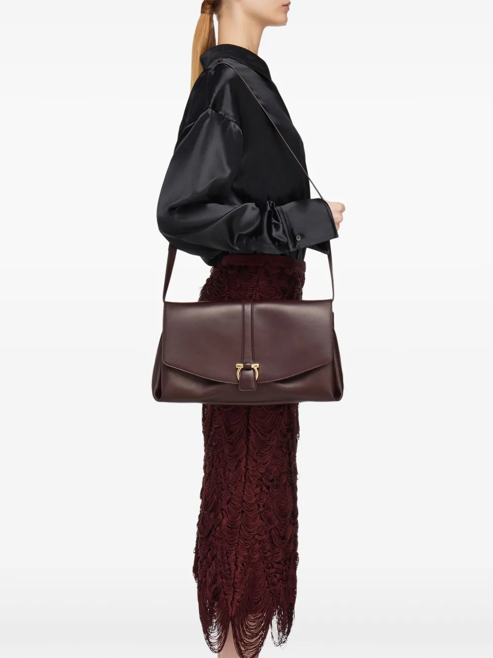 Ferragamo Large Front Flap Soulder Bag — Same as shown — Size One Size — Back View