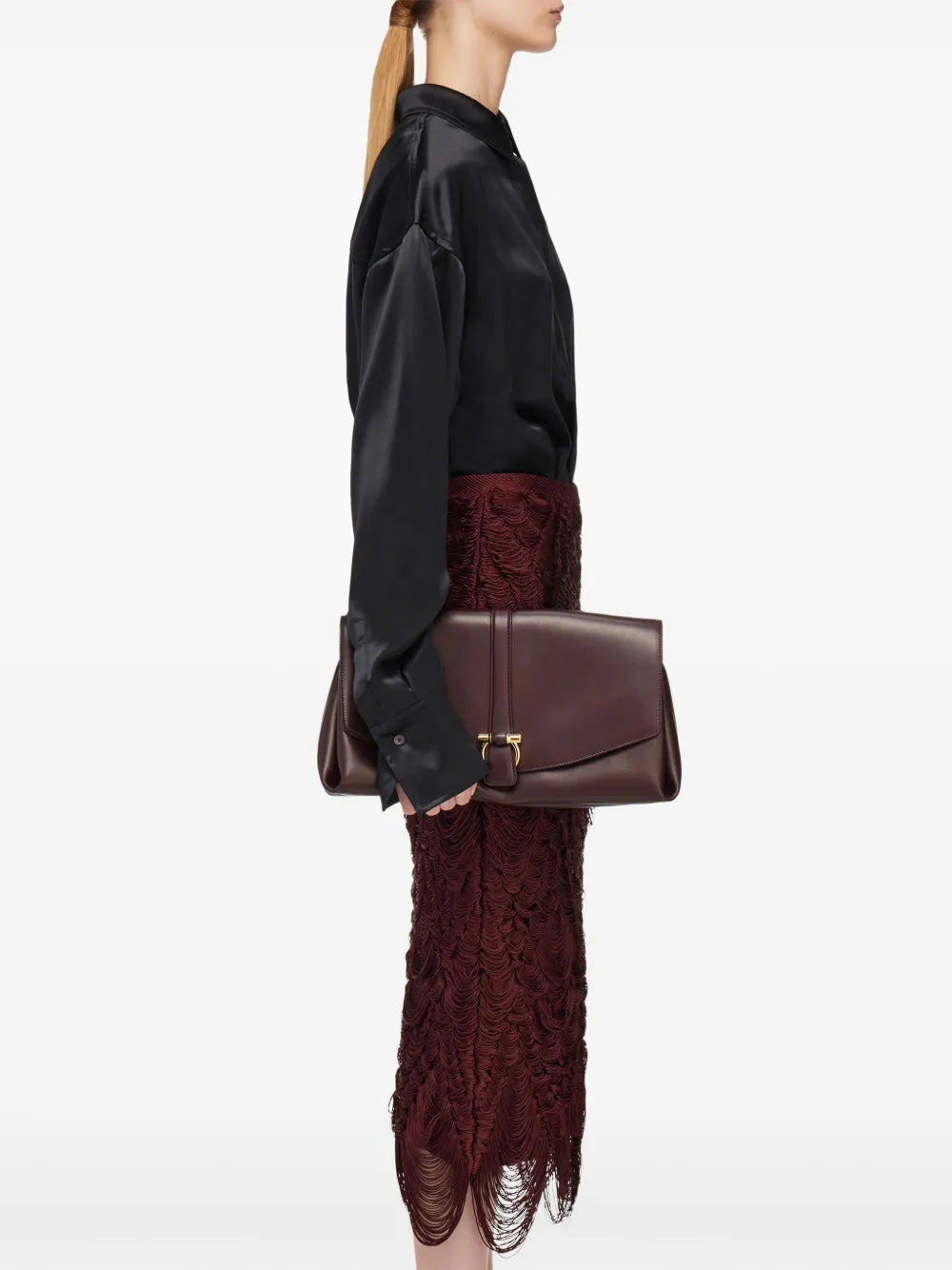Ferragamo Large Front Flap Soulder Bag — Same as shown — Size One Size — Side View