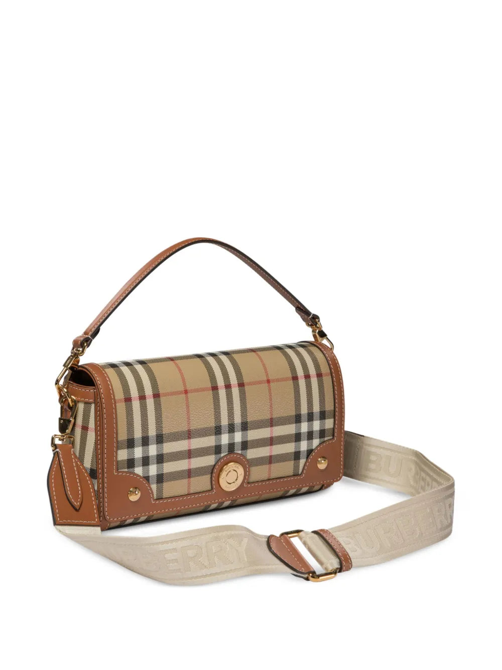Burberry Vintage Check Logo Plaque Shoulder Bag — Same as shown — Size One Size — Back View