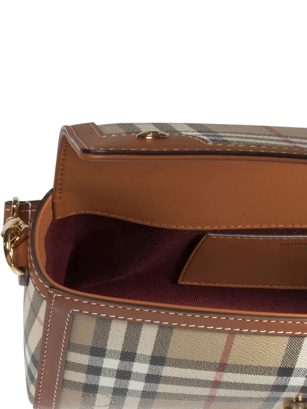 Burberry Vintage Check Logo Plaque Shoulder Bag — Same as shown — Size One Size — Detail View