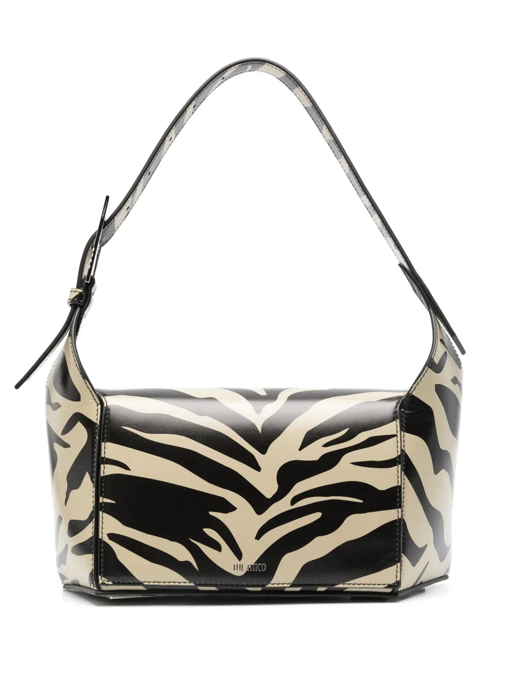 The Attico 77 Zebra Print Shoulder Bag — Same as shown — Size One Size — Front View