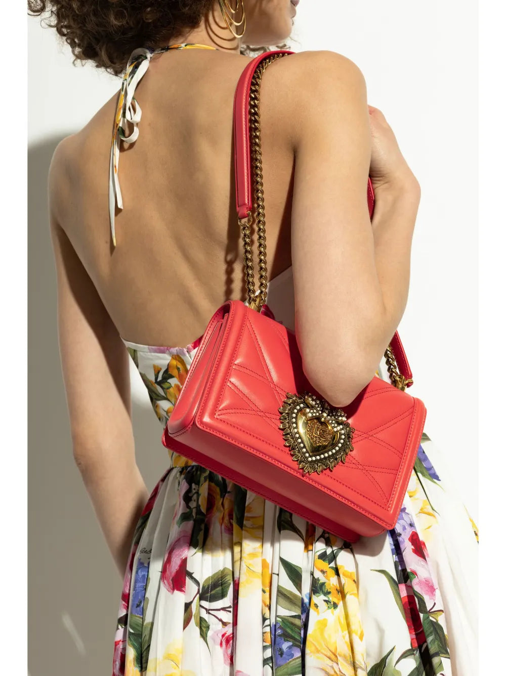 Dolce Gabbana Medium Devotion Quilted Shoulder Bag — Same as shown — Size One Size — Side View