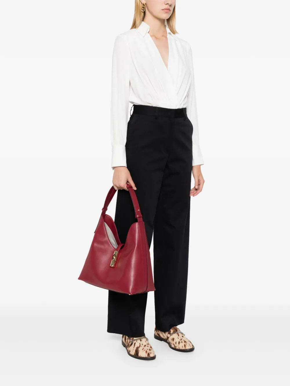 Furla Logo Stamp Shoulder Bag — Same as shown — Size One Size — Side View