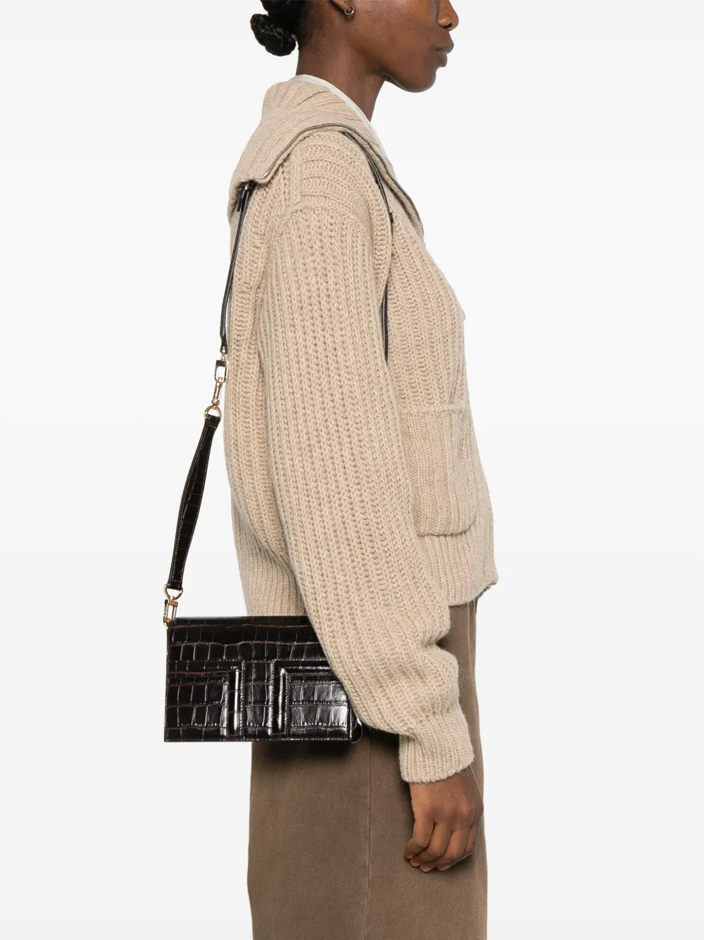 Toteme T Flap Crocodile Embossed Mini Bag — Same as shown — Size One Size — Side View