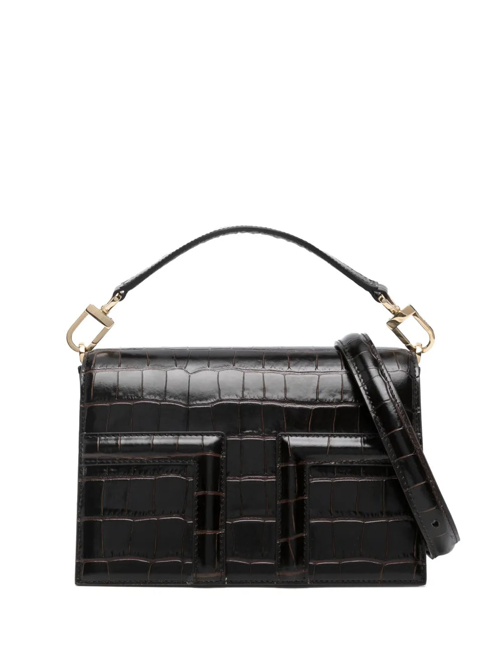 Toteme T Flap Crocodile Embossed Mini Bag — Same as shown — Size One Size — Front View