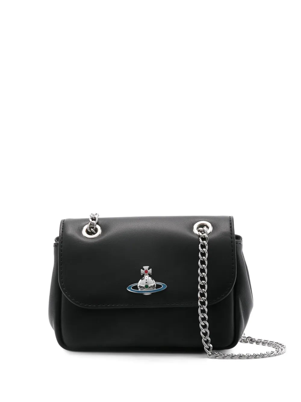 Vivienne Westwood Small Orb Plaque Leather Shoulder Bag — Same as shown — Size One Size — Front View