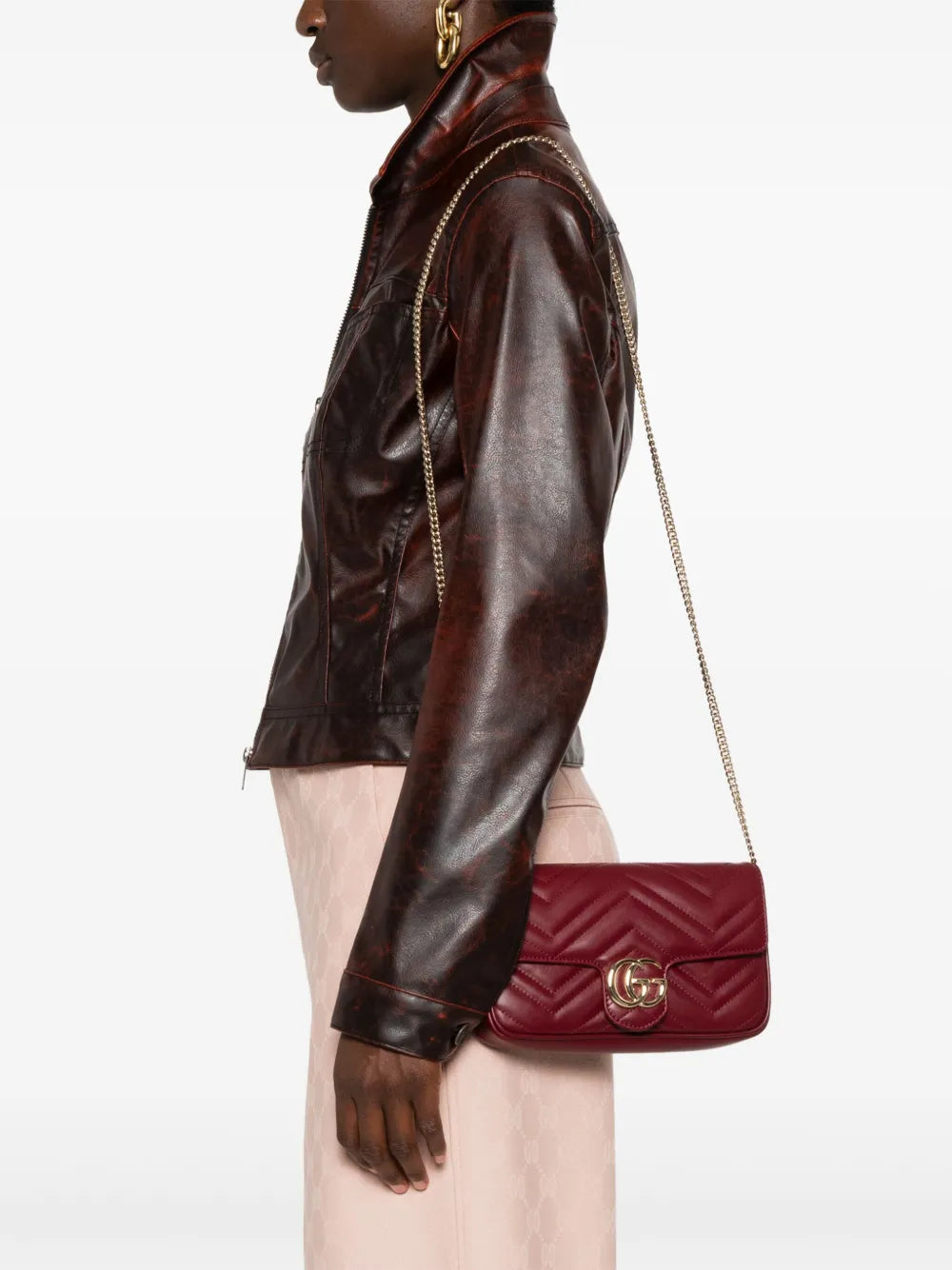 Gucci Mini Marmont Cross Body Bag — Same as shown — Size One Size — Side View