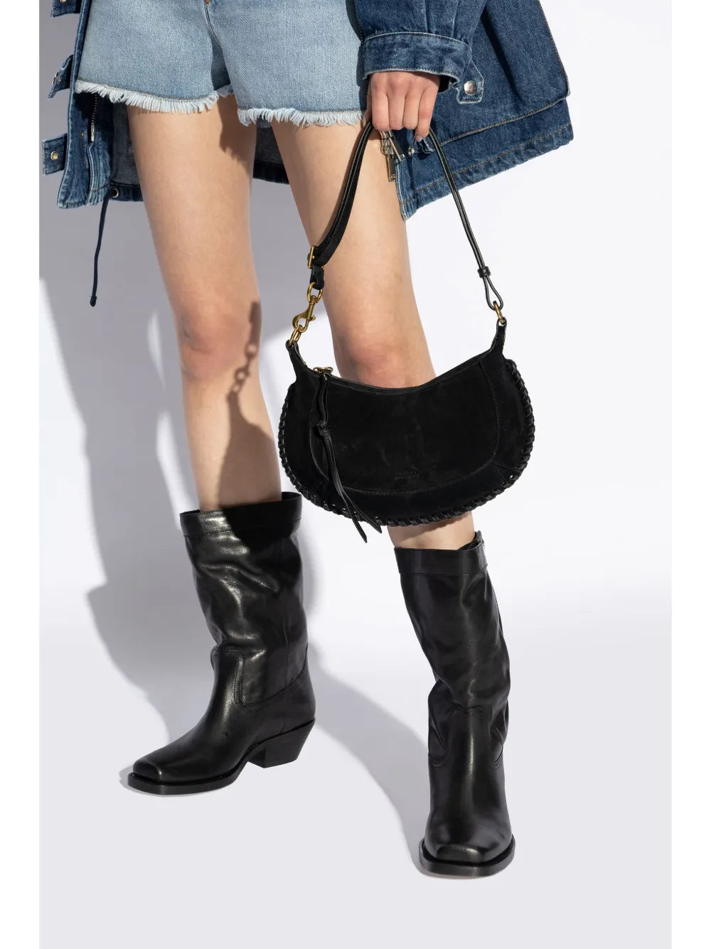 Isabel Marant Oskan Moon Suede Shoulder Bag — Same as shown — Size One Size — Side View