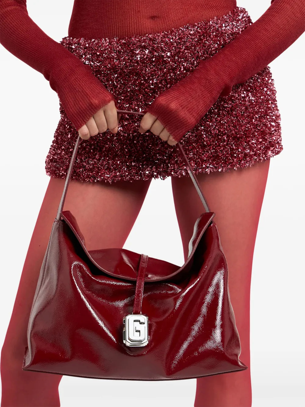 Gcds Large Leather Comma Bag — Same as shown — Size One Size — Side View