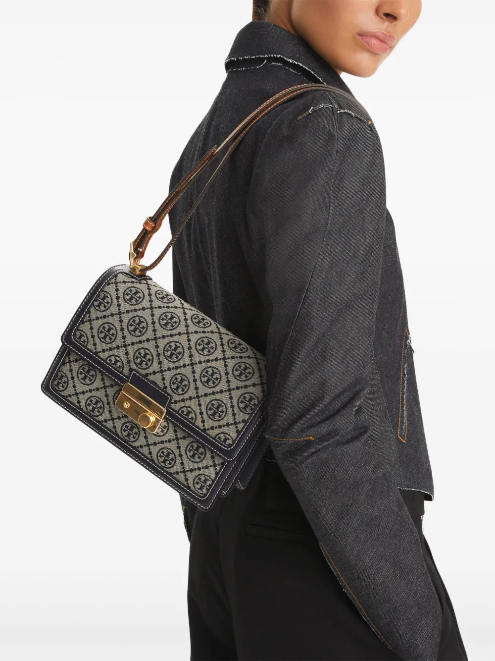 Tory Burch T Monogram Shoulder Bag — Same as shown — Size One Size — Back View