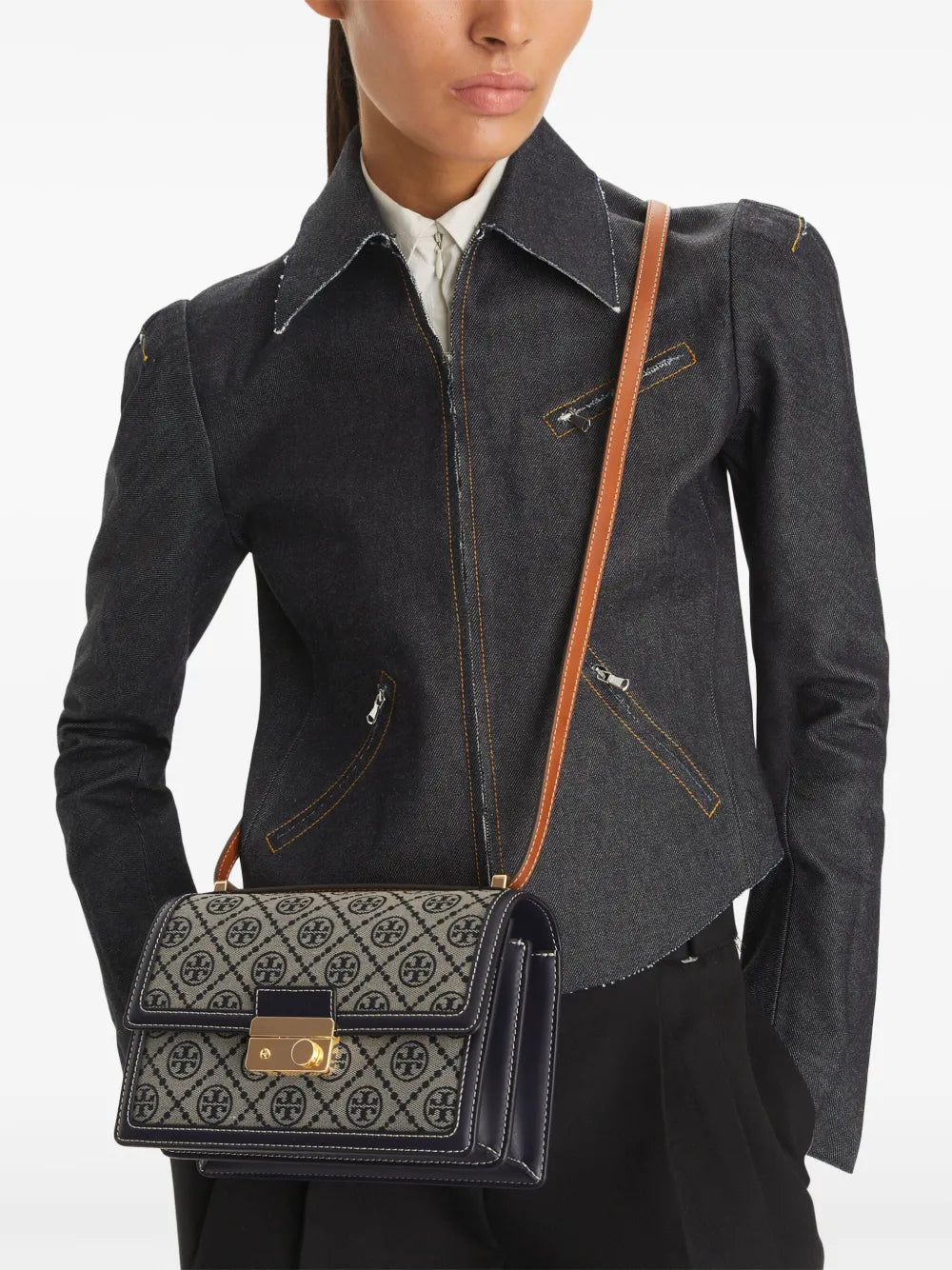 Tory Burch T Monogram Shoulder Bag — Same as shown — Size One Size — Side View