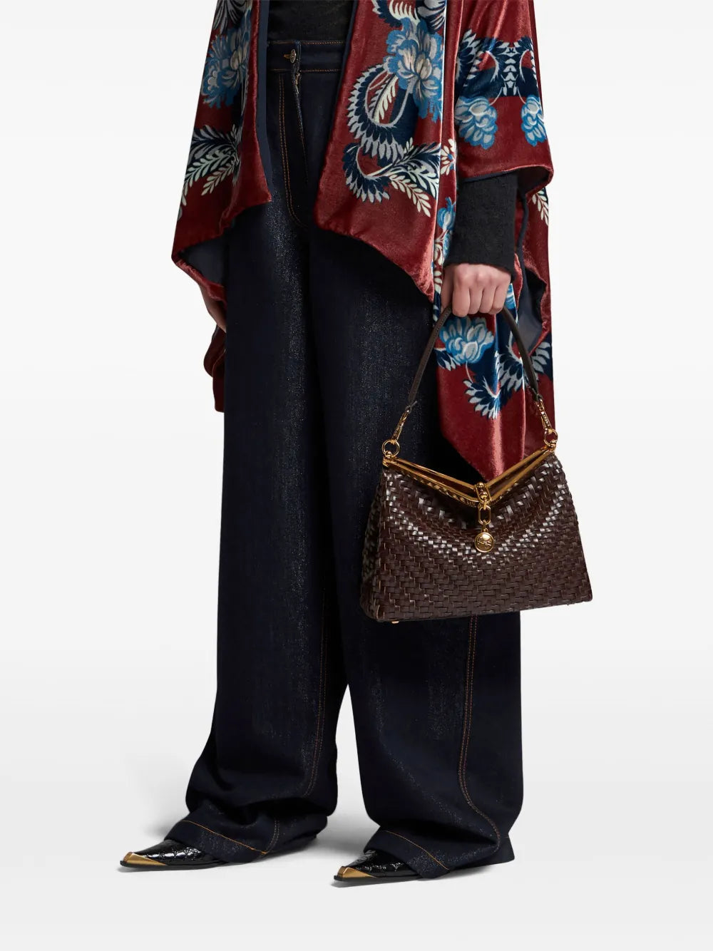 Etro Medium Woven Vela Shoulder Bag — Same as shown — Size One Size — Side View