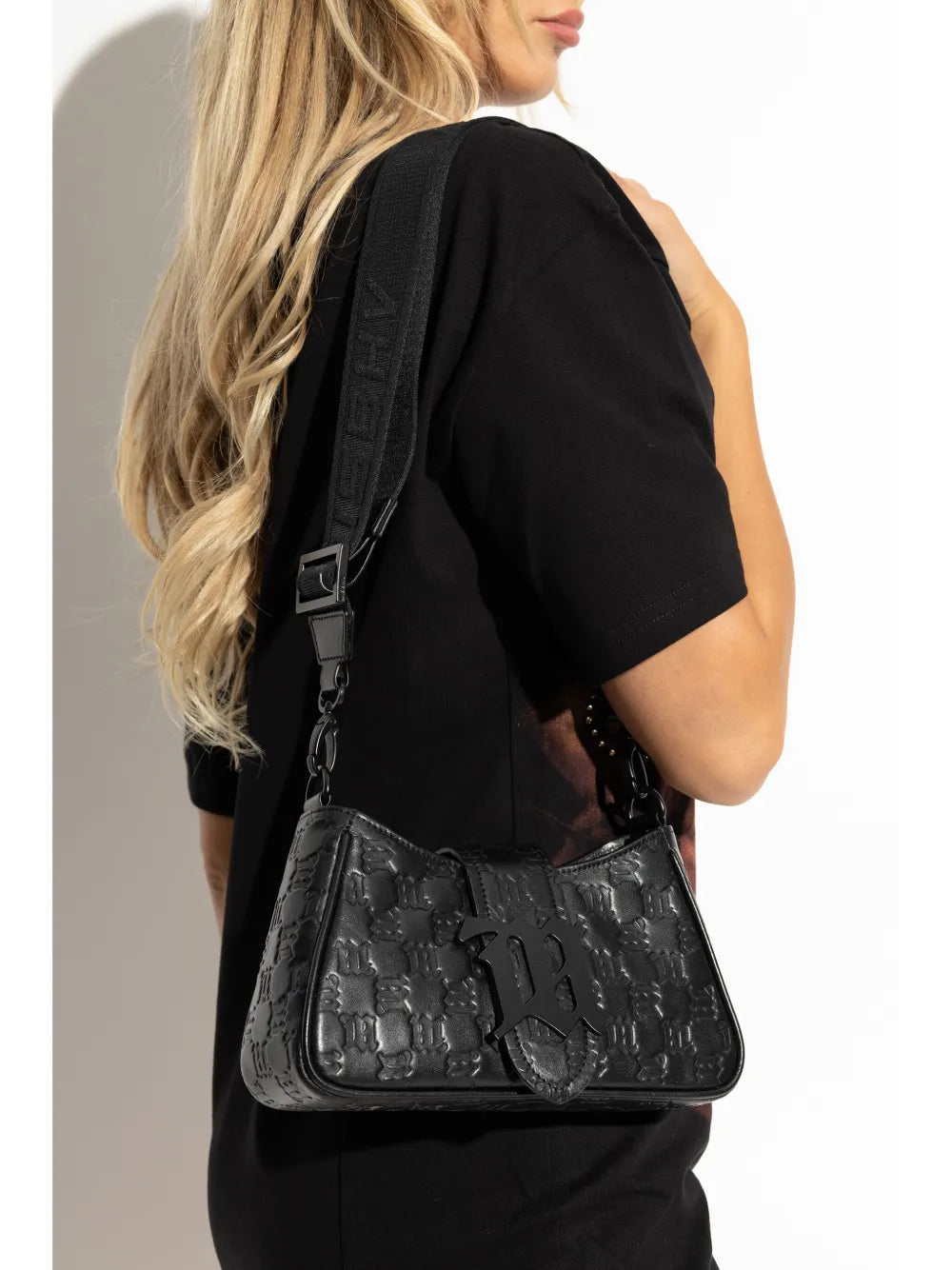 Misbhv Embossed Leather Shoulder Bag — Same as shown — Size One Size — Side View