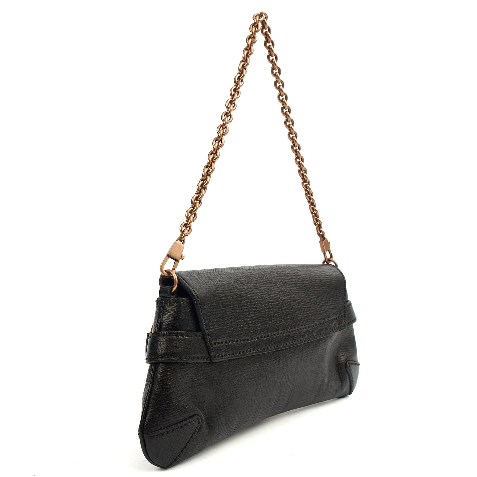 Gucci Shoulder Bag 1955 Horsebit Shoulder Bag in Black, Leather — Top View