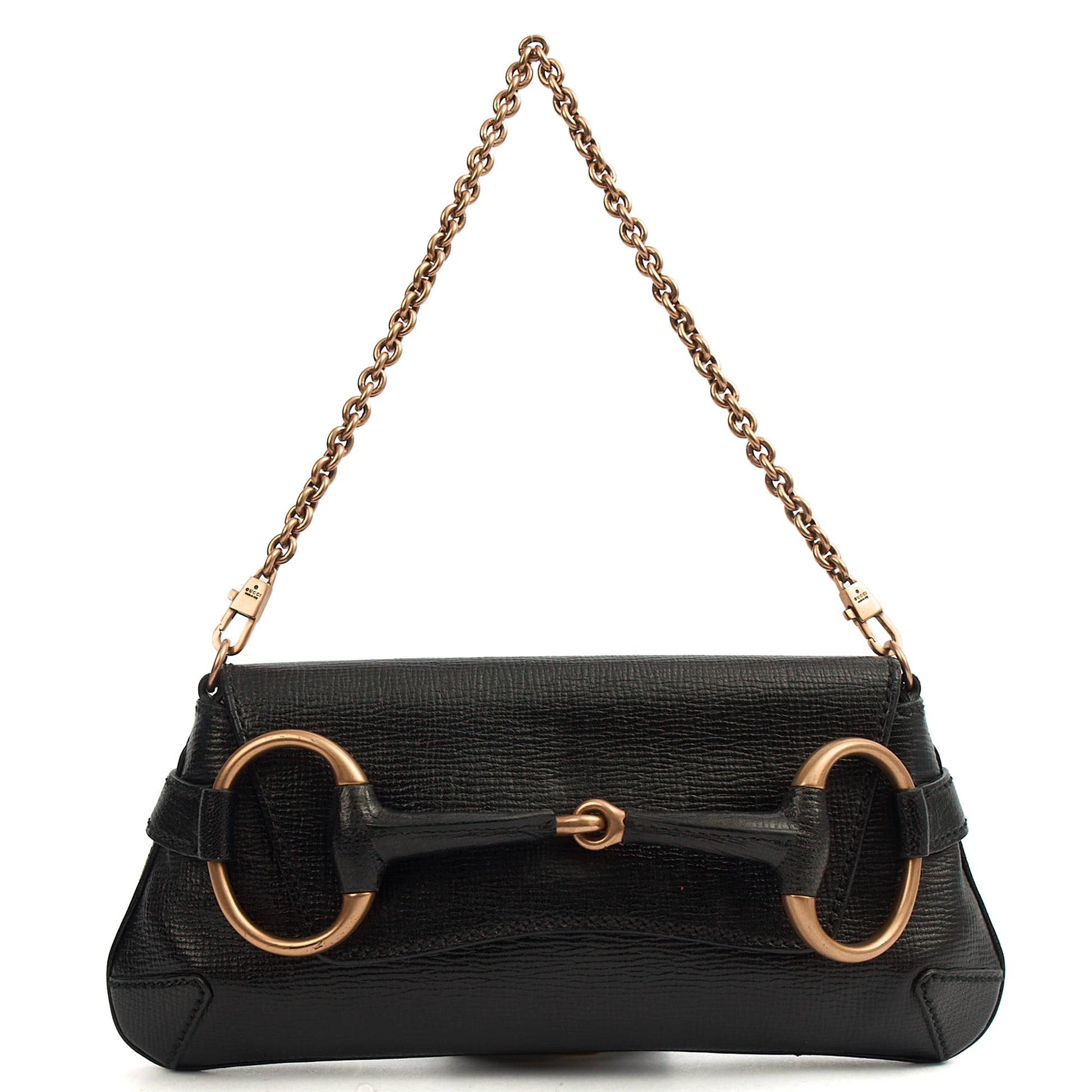 Gucci Shoulder Bag 1955 Horsebit Shoulder Bag in Black, Leather — Front View