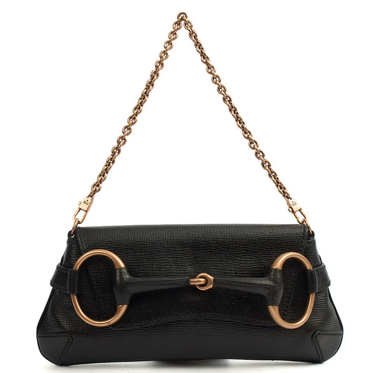 Gucci Shoulder Bag 1955 Horsebit Shoulder Bag in Black, Leather — Front View