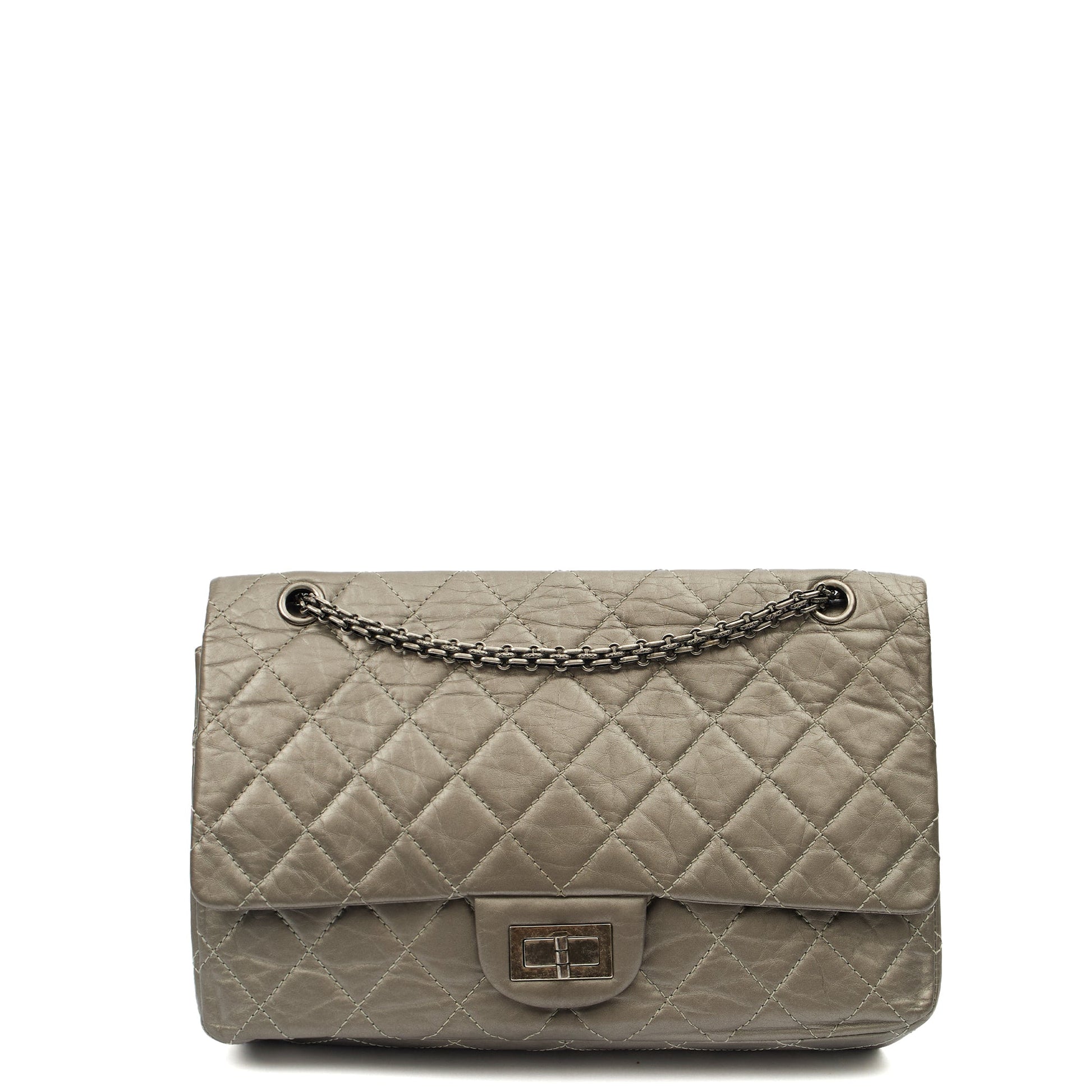 Chanel Shoulder Bag 2.55 Reissue in Metallic, Leather — Alternate View 9