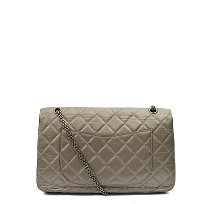 Chanel Shoulder Bag 2.55 Reissue in Metallic, Leather — Back View