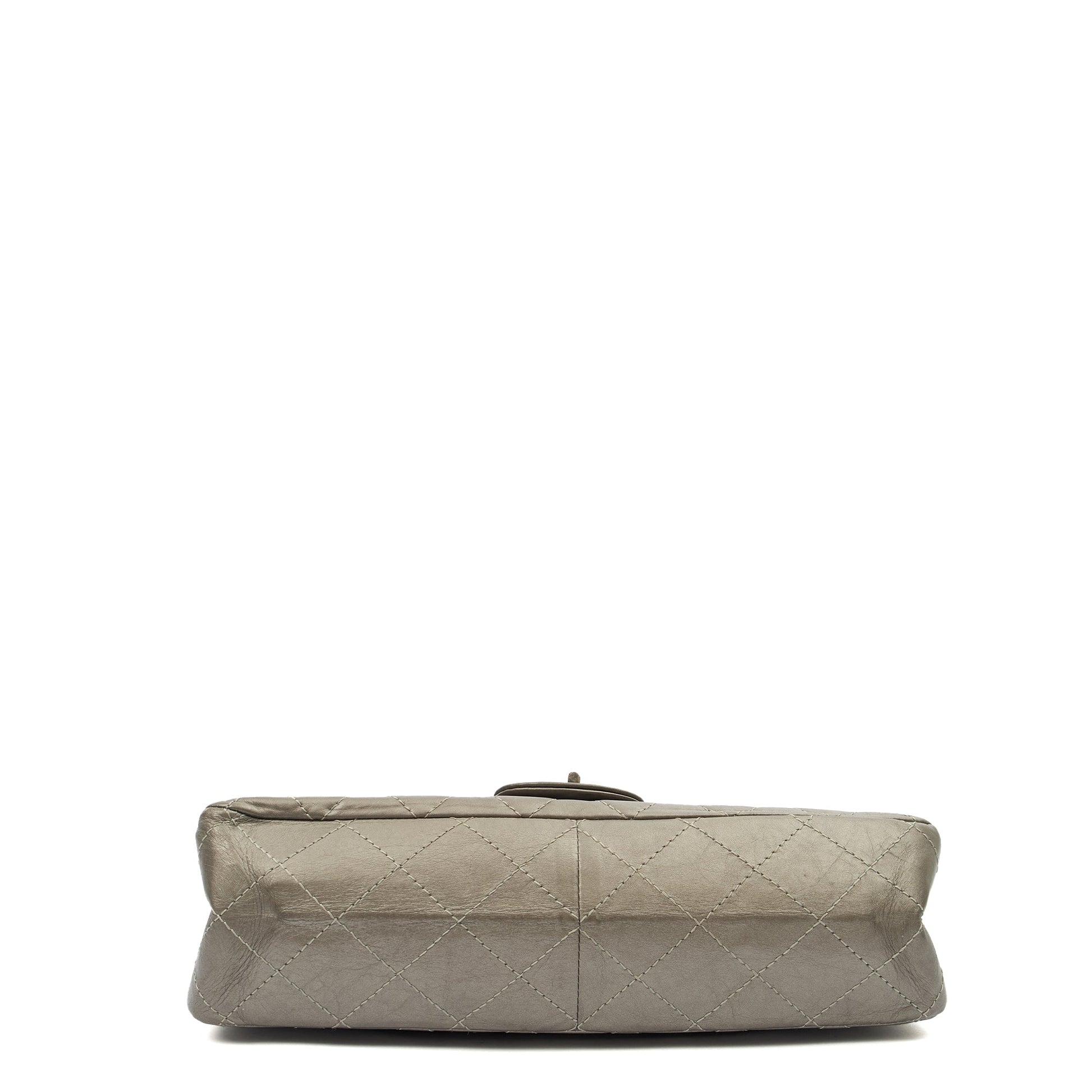 Chanel Shoulder Bag 2.55 Reissue in Metallic, Leather — Top View