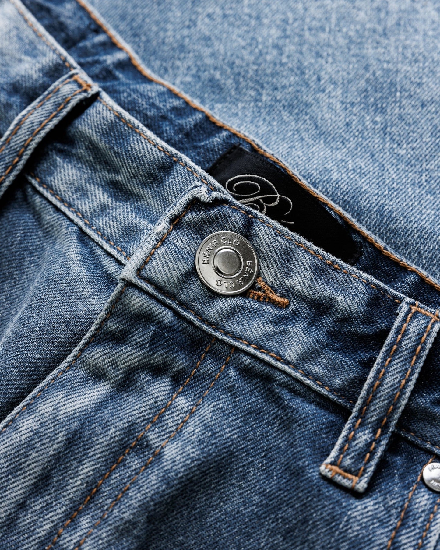 Benir Clothing Relaxed Ripple Denim - Classic Blue — 28 — Side View