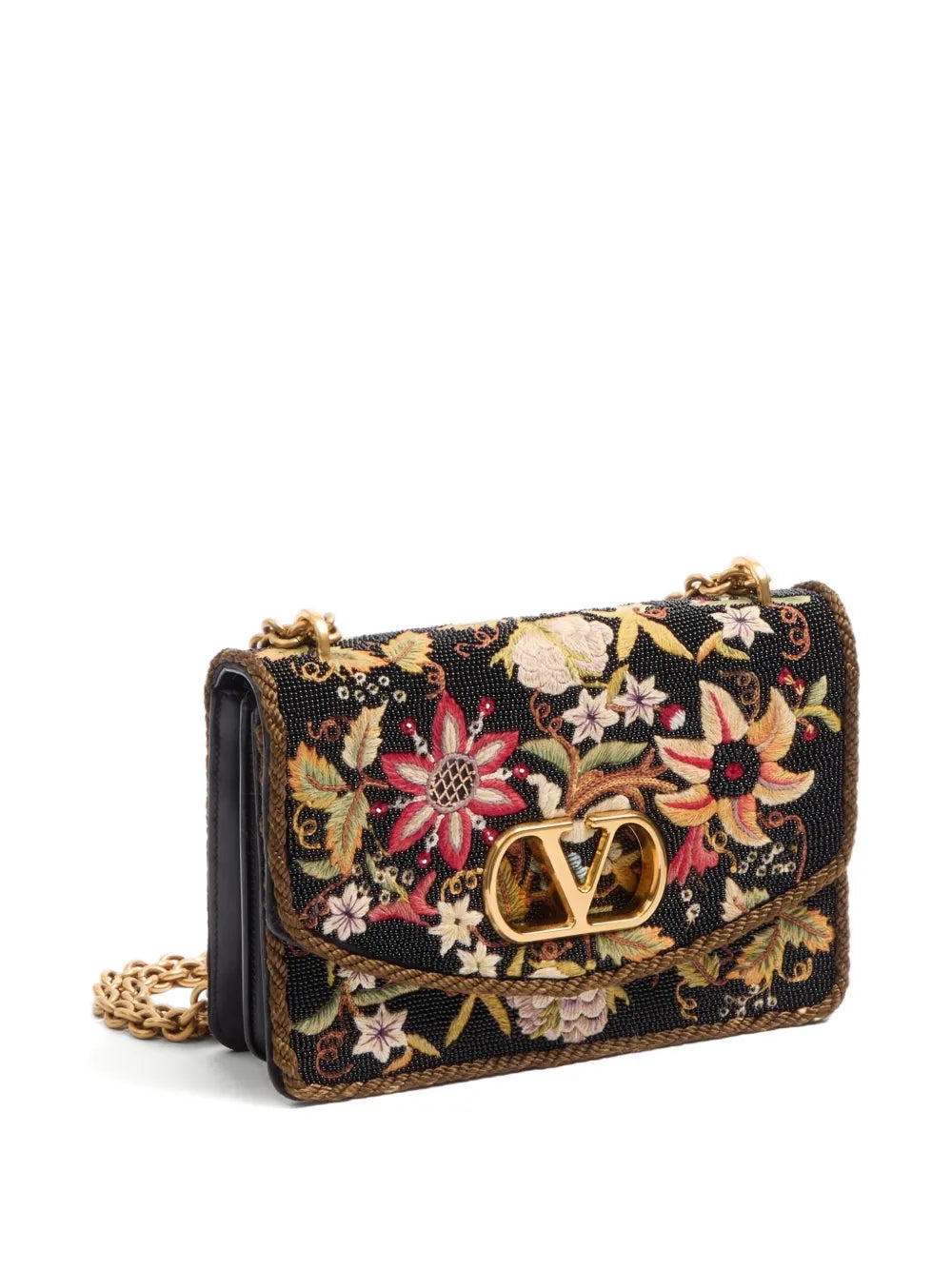 Valentino Garavani Vain Embroidered Shoulder Bag — Same as shown — Size One Size — Back View