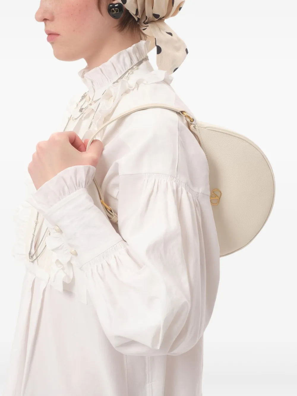 Valentino Garavani Hobo Logo Zip Mini Shoulder Bag — Same as shown — Size One Size — Back View