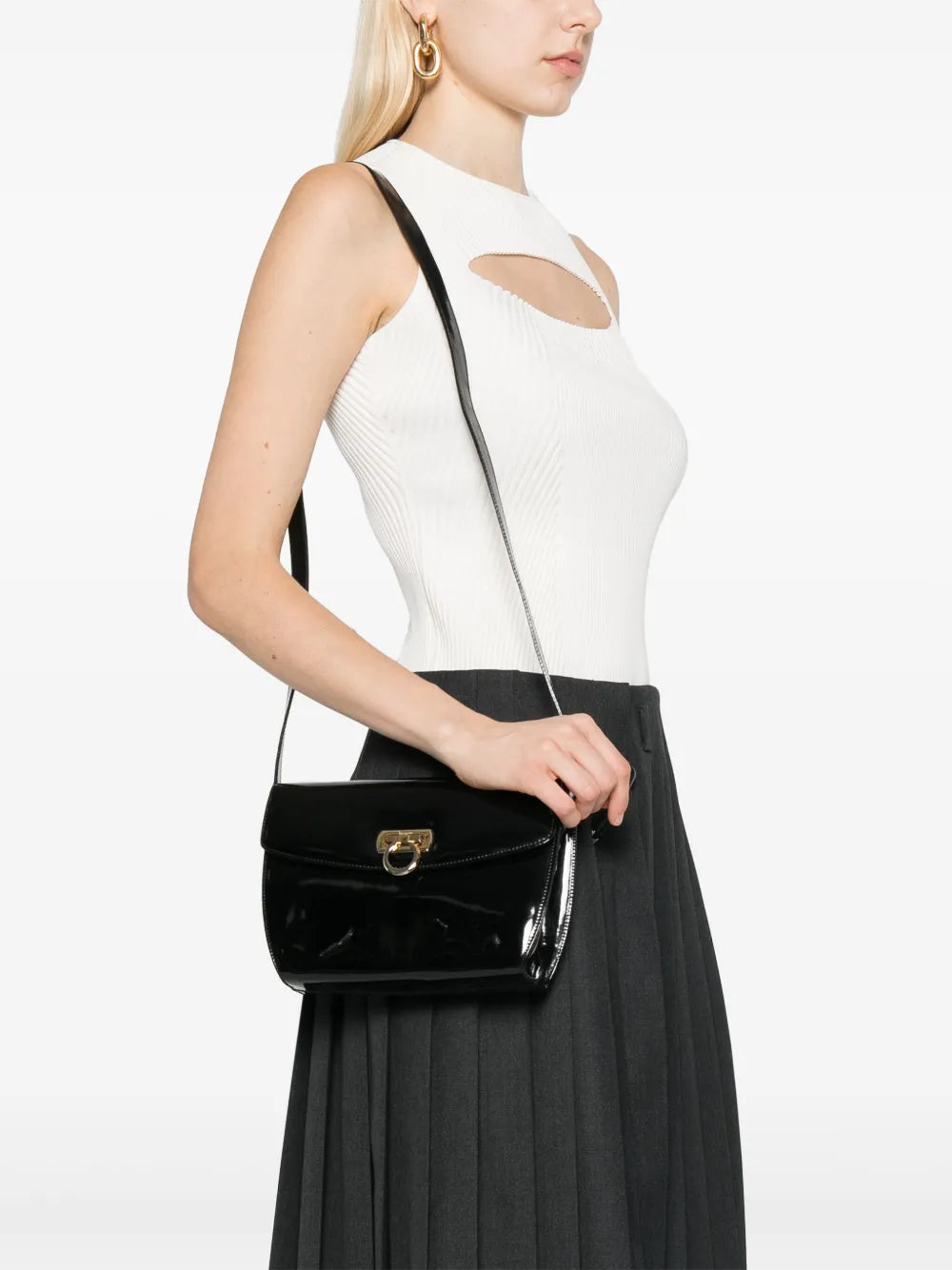 Ferragamo Pre Owned 1990S Gancini Shoulder Bag — Same as shown — Size One Size — Side View