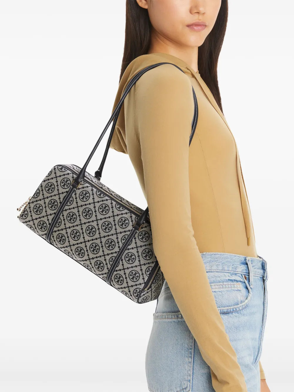 Tory Burch Small T Monogram Marshmallow Shoulder Bag — Same as shown — Size One Size — Side View