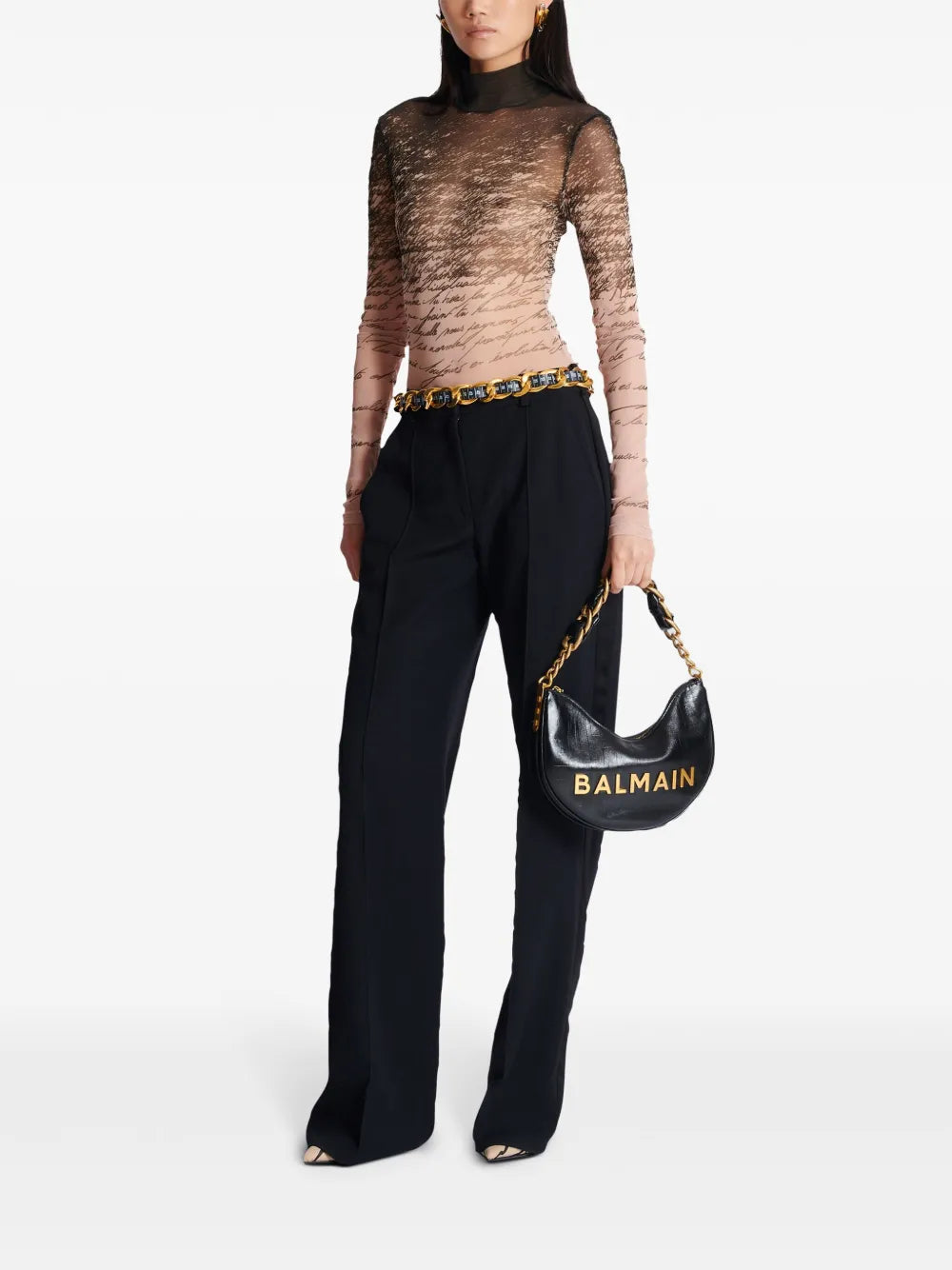 Balmain 1945 Soft Moon Shoulder Bag — Same as shown — Size One Size — Side View