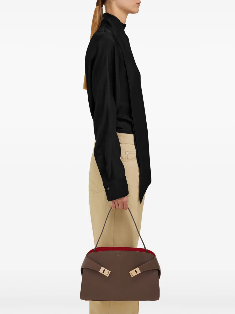 Ferragamo Small Hug Soft Shoulder Bag — Same as shown — Size One Size — Side View