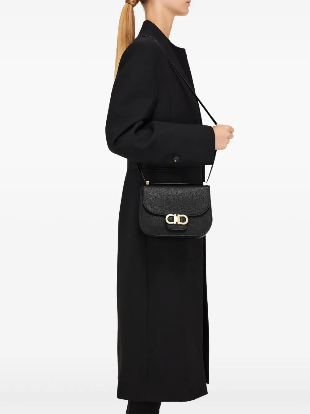 Ferragamo Double Gancini Shoulder Bag — Same as shown — Size One Size — Side View